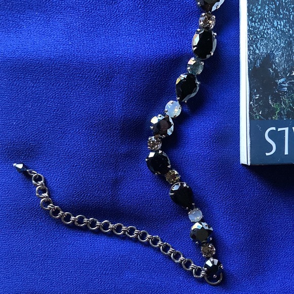 Sorrelli New Black Crystal & Silvertone Narcissus Necklace - Picture 4 of 10